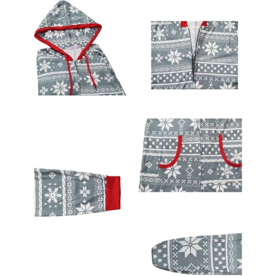 Cheibear Christmas Family One Piece Romper PJ's Zipper Jumpsuit Xmas Party Loungewear With Pockets - Image 3