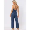 Cheibear Womens Satin Lounge Solid Color Cami Tops With Pants Sleepwear Pajamas Sets