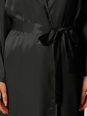 Cheibear Womens Satin Sleepwear 3pcs Cami Tops And Shorts With Robe Loungewear Pajama Set - Image 3