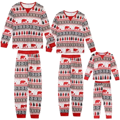 Cheibear Christmas Party Long Sleeve Family Matching 2-Pieces Pajama Set - Image 5