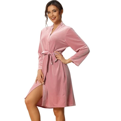 Cheibear Womens Wedding Party Velvet Thin Gown Bridesmaid Bridal Robes - Image 6