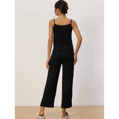 Cheibear Womens Modal Knit Soft Long Sleeve Cardigan Cami And Pants Pajama Set 3 Pcs - Image 2