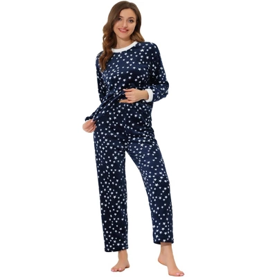 Cheibear Womens Flannel Pajama Sets Winter Cute Printed Long Sleeve Nightwear Lounge Sleepwear - Image 5
