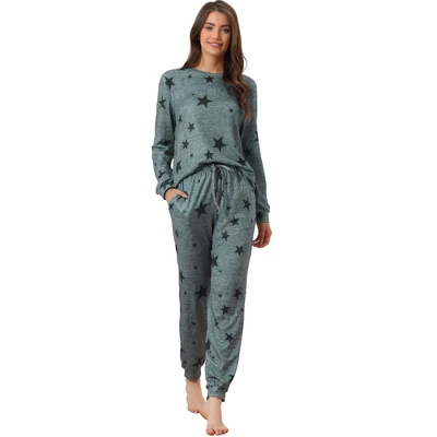 Cheibear Women's Long Sleeve Kint Printed Pattern 2 Pieces Pajama Sets - Image 5