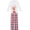 Cheibear Family Christmas Pajamas Matching Sets Sleepwear Holiday Home Party Pajama Set