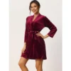 Cheibear Womens Wedding Party Velvet Thin Gown Bridesmaid Bridal Robes