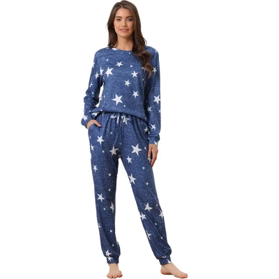 Cheibear Women's Long Sleeve Kint Printed Pattern 2 Pieces Pajama Sets - Image 7