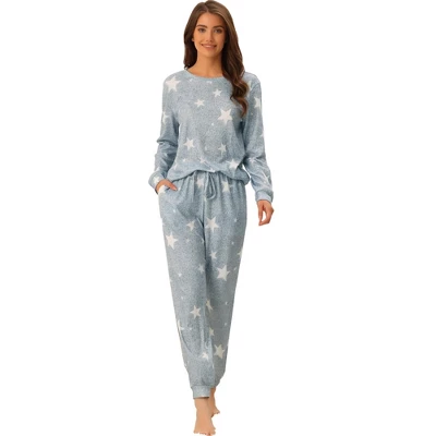 Cheibear Women's Long Sleeve Kint Printed Pattern 2 Pieces Pajama Sets - Image 6