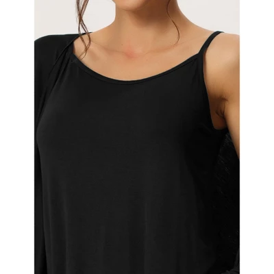 Cheibear Womens Modal Knit Soft Long Sleeve Cardigan Cami And Pants Pajama Set 3 Pcs - Image 3